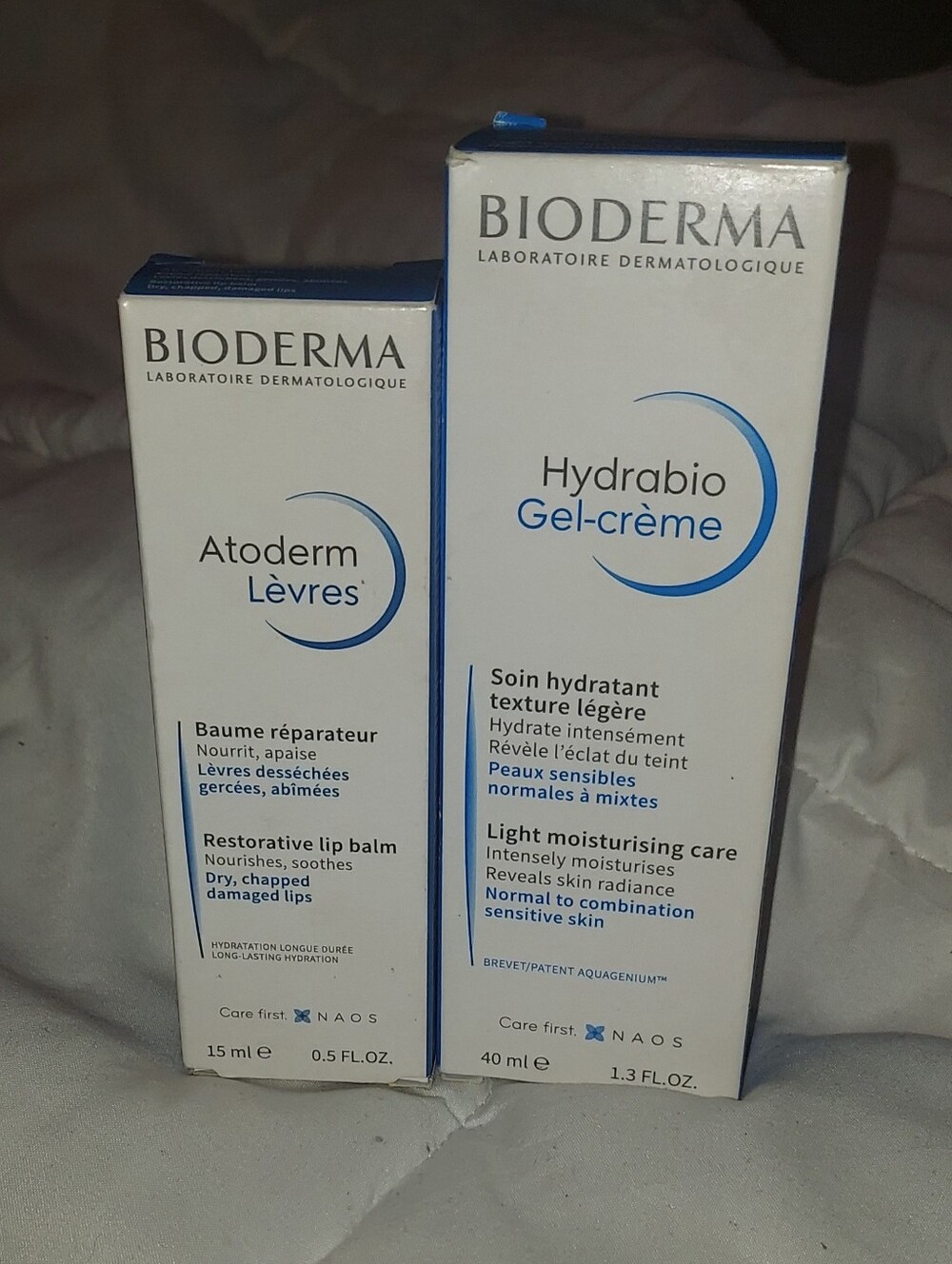 BIODERMA (2)Pc Skincare Set Hydrabio Gel-creme & Restorative Lip Balm- BRAND NEW